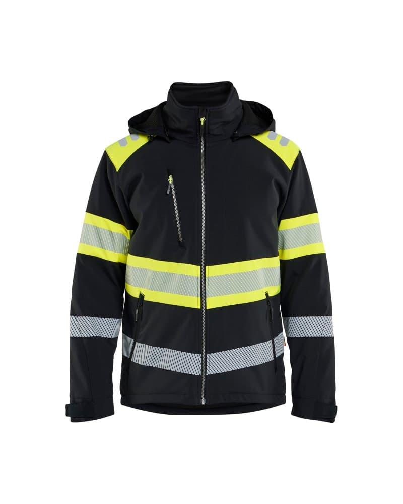Blåkläder Lichtgewicht softshell jack gevoerd high vis - Zwart/High Vis Geel (9933)