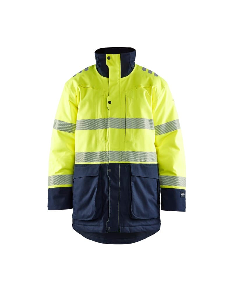 Blåkläder Multinorm Winterparka - High Vis Geel/Marineblauw (3389)