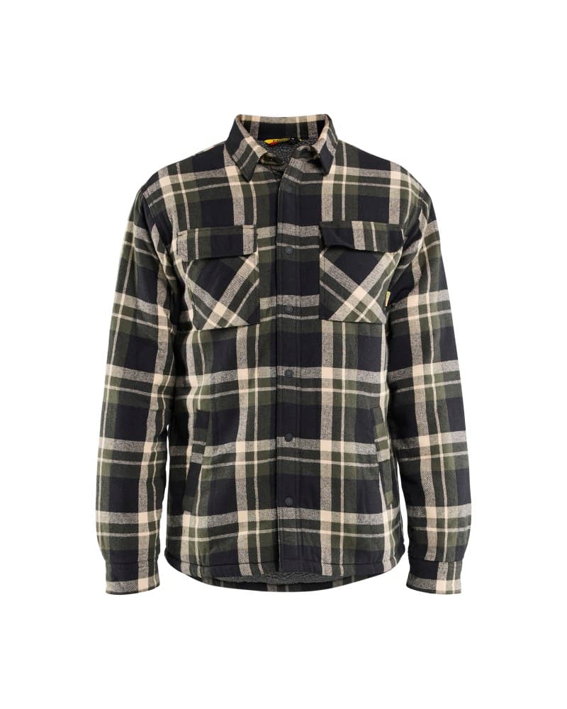 Blåkläder Overhemd flanel gevoerd - Donker herfstgroen/Zwart (4298)