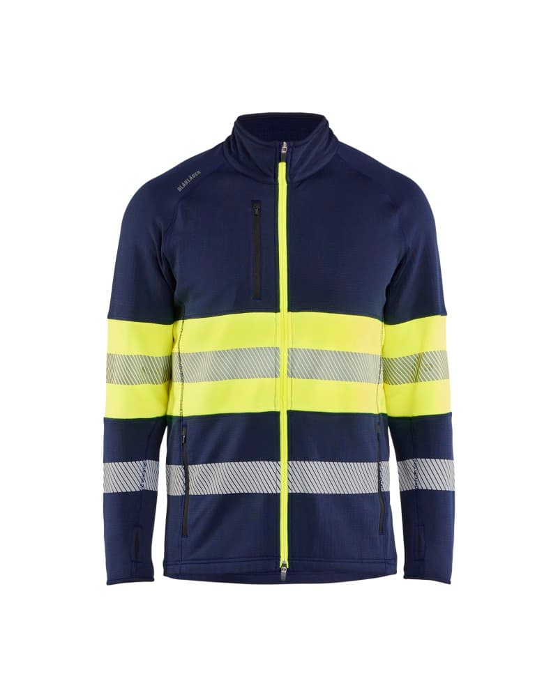 Blåkläder Fleecejack High Vis - Marine/High Vis Geel (8933)