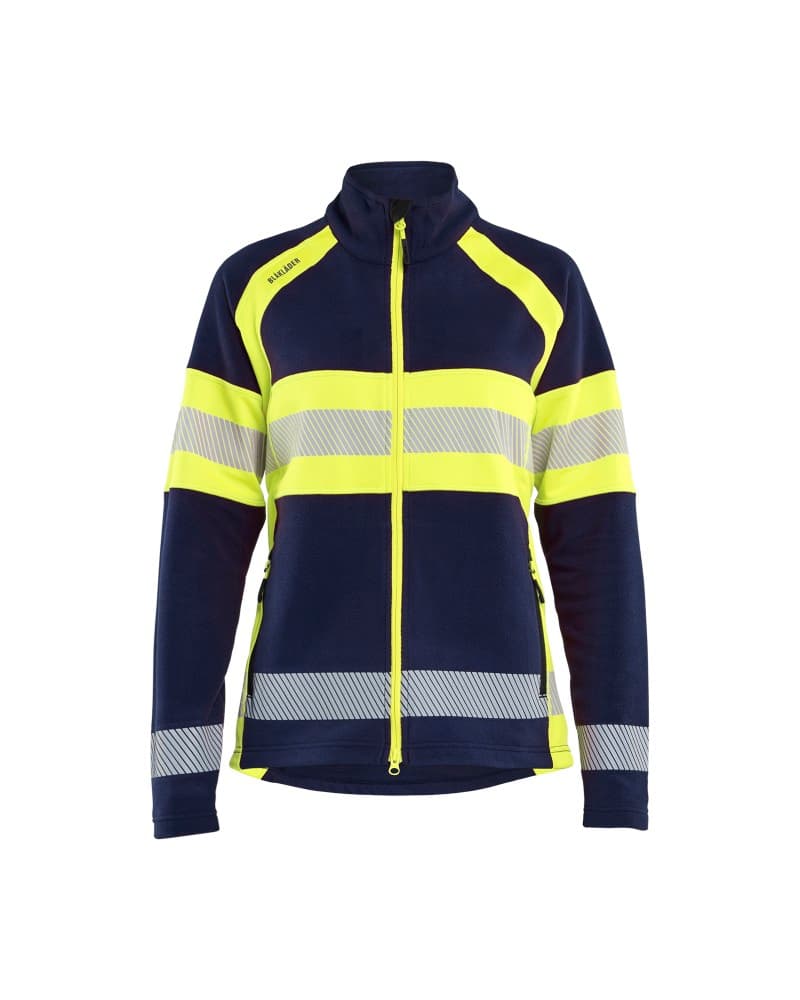 Blåkläder Dames Microfleecevest High Vis - Marine/High Vis Geel (8933)