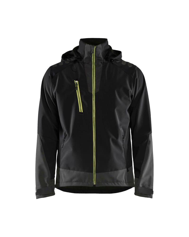 Blåkläder Softshell jack - Zwart/High Vis Geel (9933)