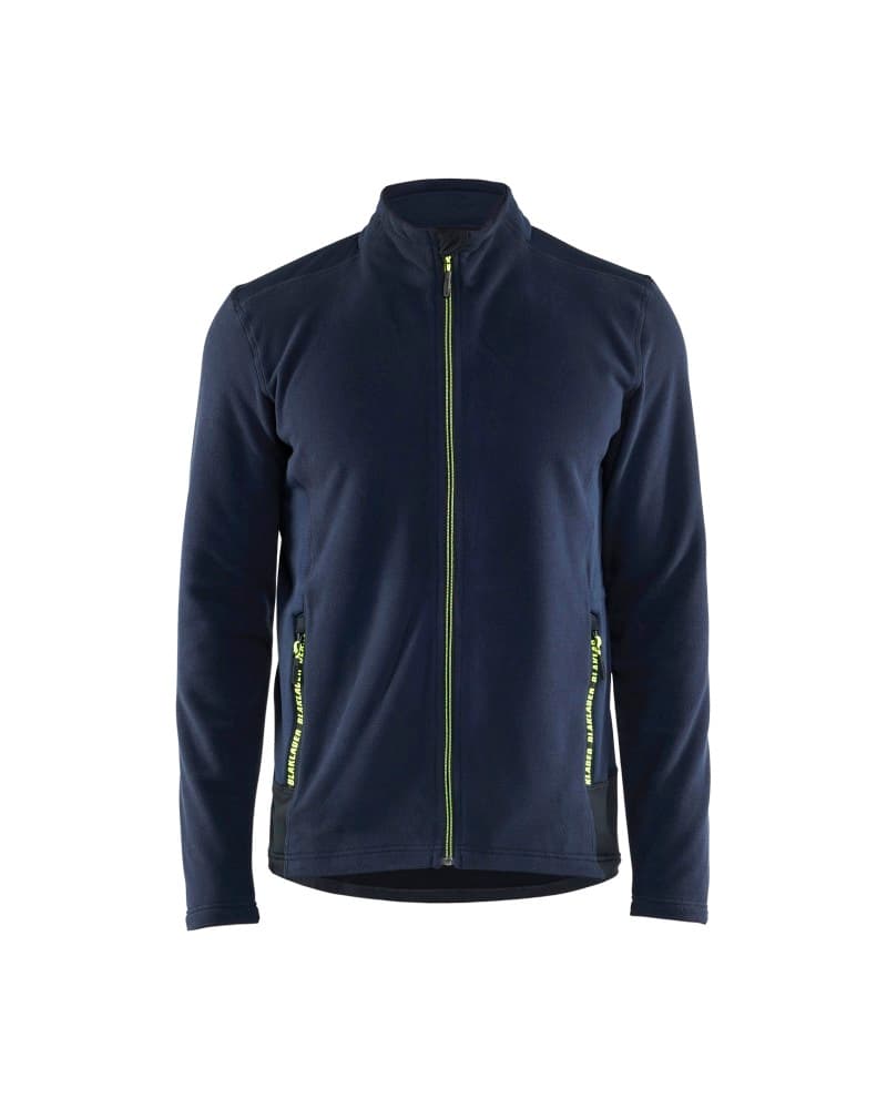 Blåkläder Microfleecevest - Donker marineblauw/High Vis Geel (8633)