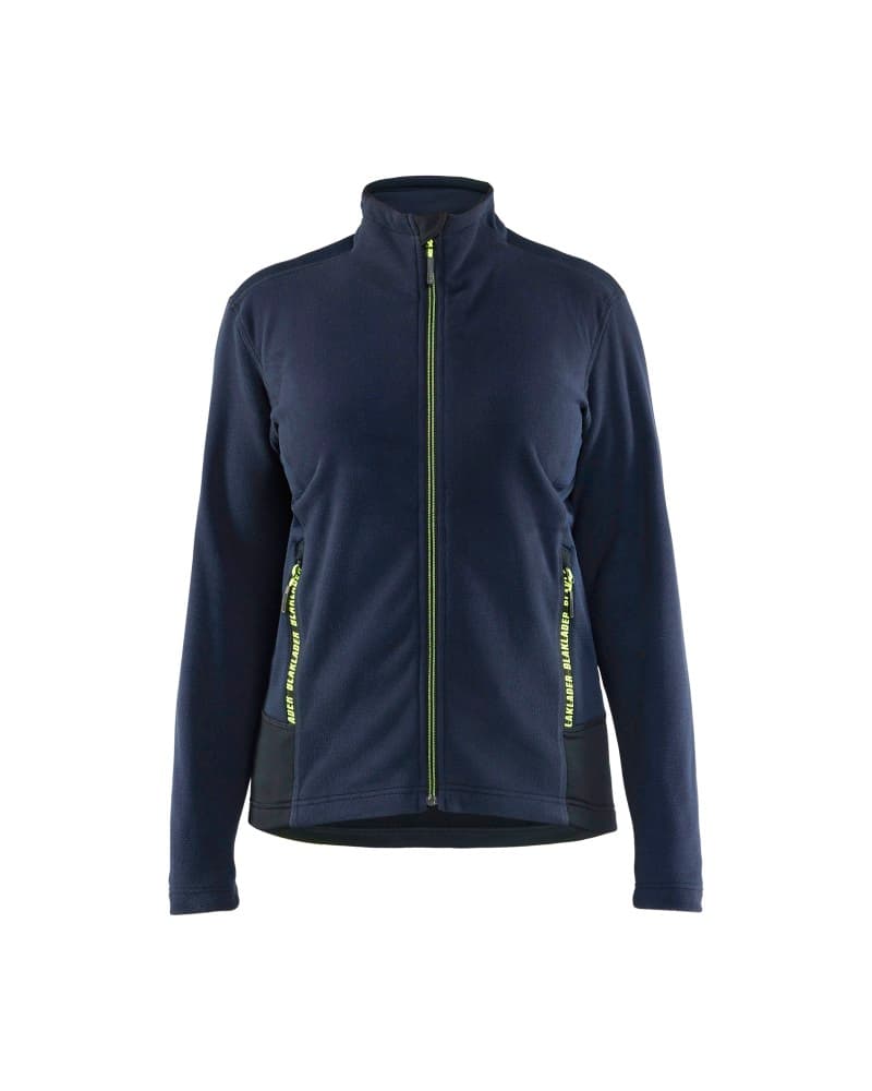 Blåkläder Dames Microfleecevest - Donker marineblauw/High Vis Geel (8633)