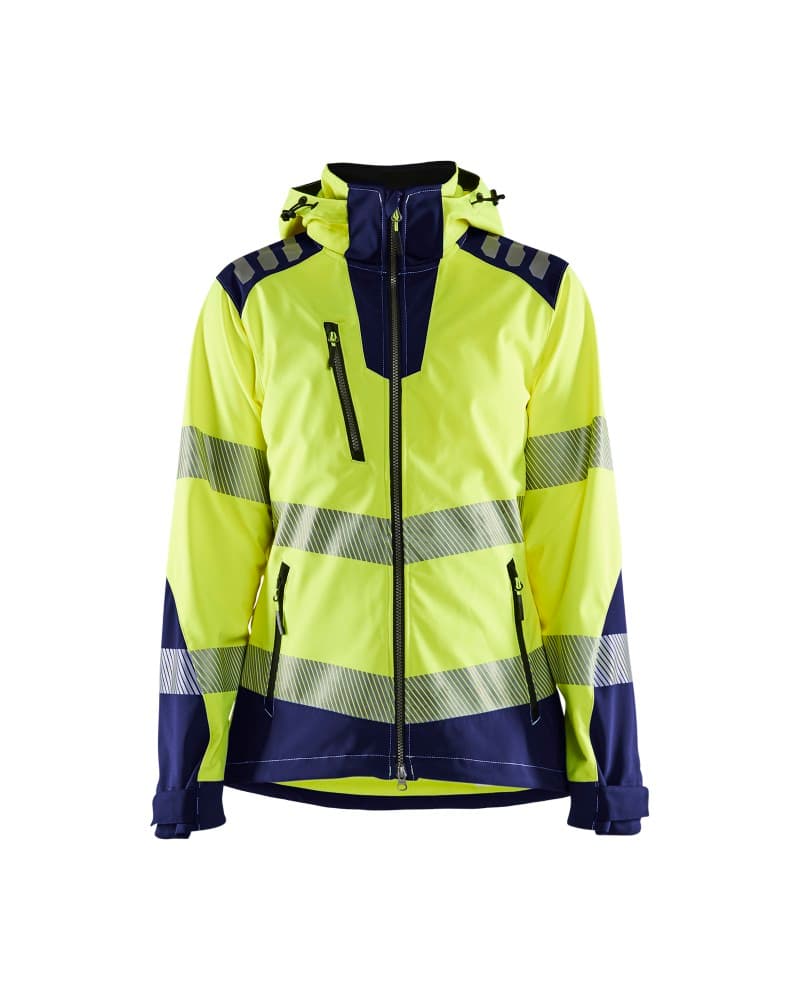 Blåkläder Dames Softshell jack High Vis - High Vis Geel/Marineblauw (3389)