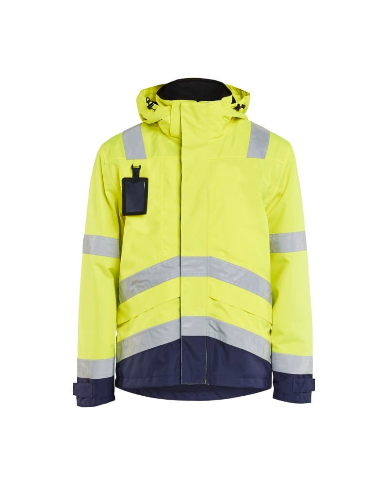 Blåkläder Shell Jack. Ongevoerd High Vis - High Vis Geel/Marineblauw (3389)