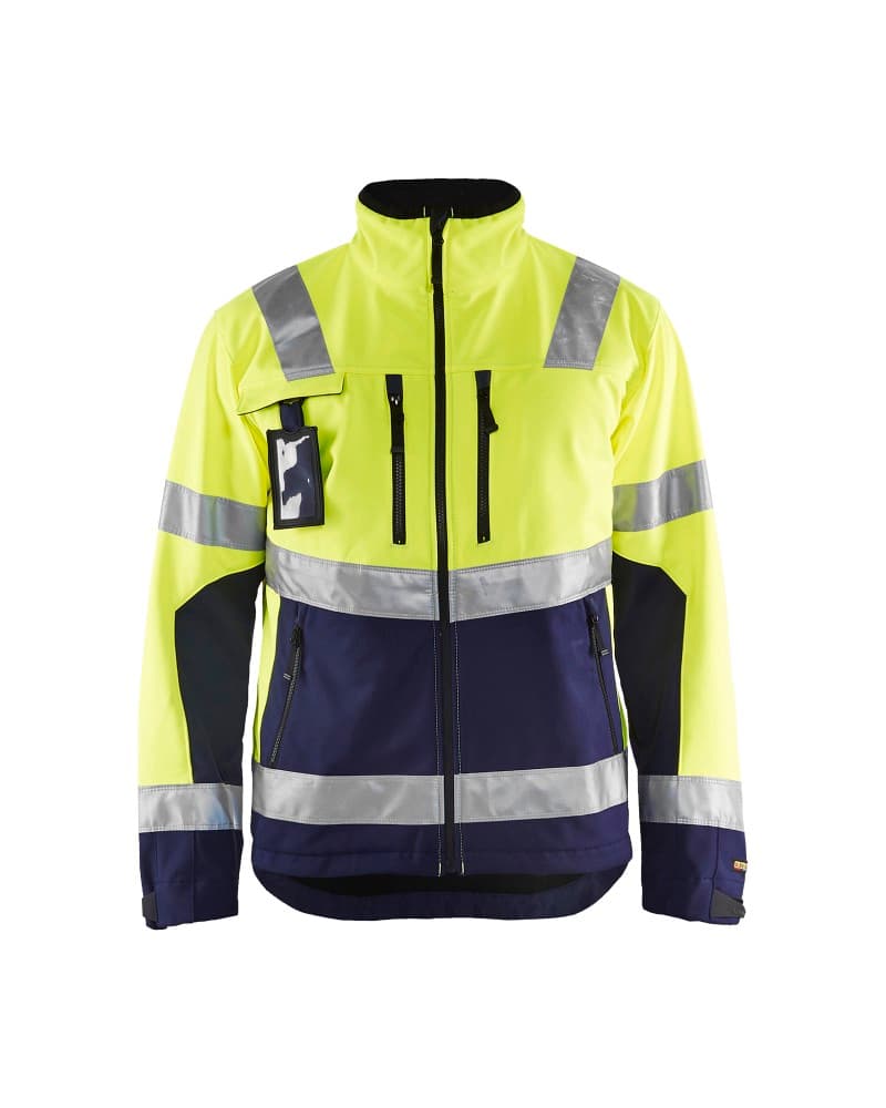 Blåkläder Softshell jack High Vis - High Vis Geel/Marineblauw (3389)
