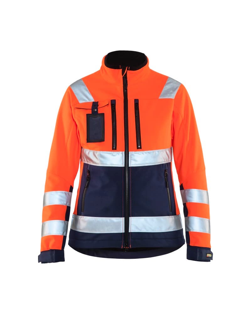 Blåkläder Dames Softshell jack High Vis - High Vis Oranje/Marineblauw (5389)