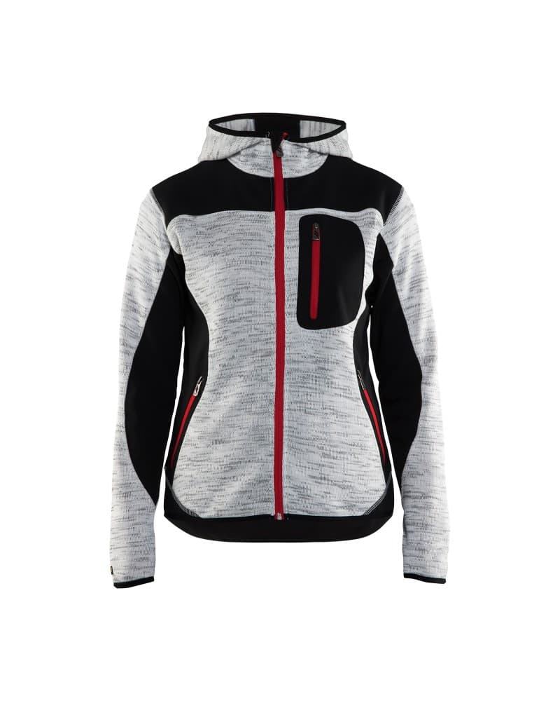 Blåkläder Dames gebreid vest met softshell - Grijs mêlee/Zwart (9099)