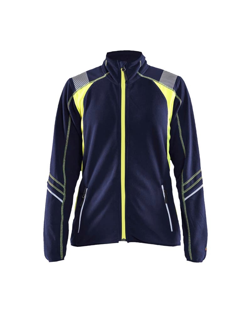 Blåkläder Dames microfleecevest Visible - Marine/High Vis Geel (8933)