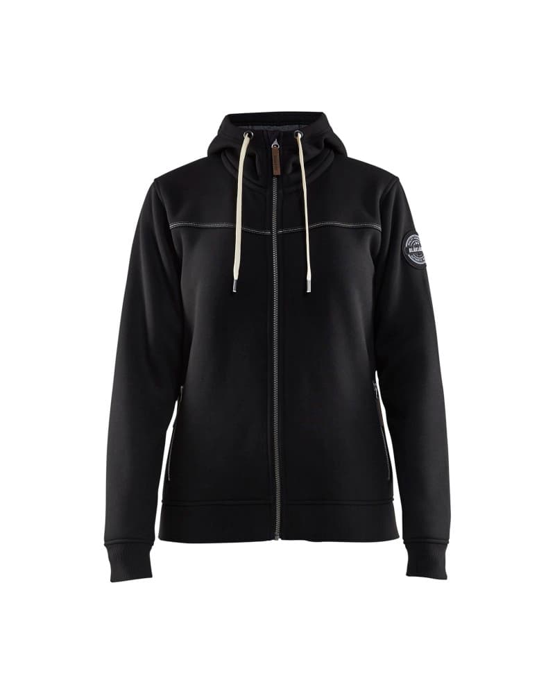 Blåkläder Dames Hooded sweatshirt met rits gevoerd - Zwart (9900)