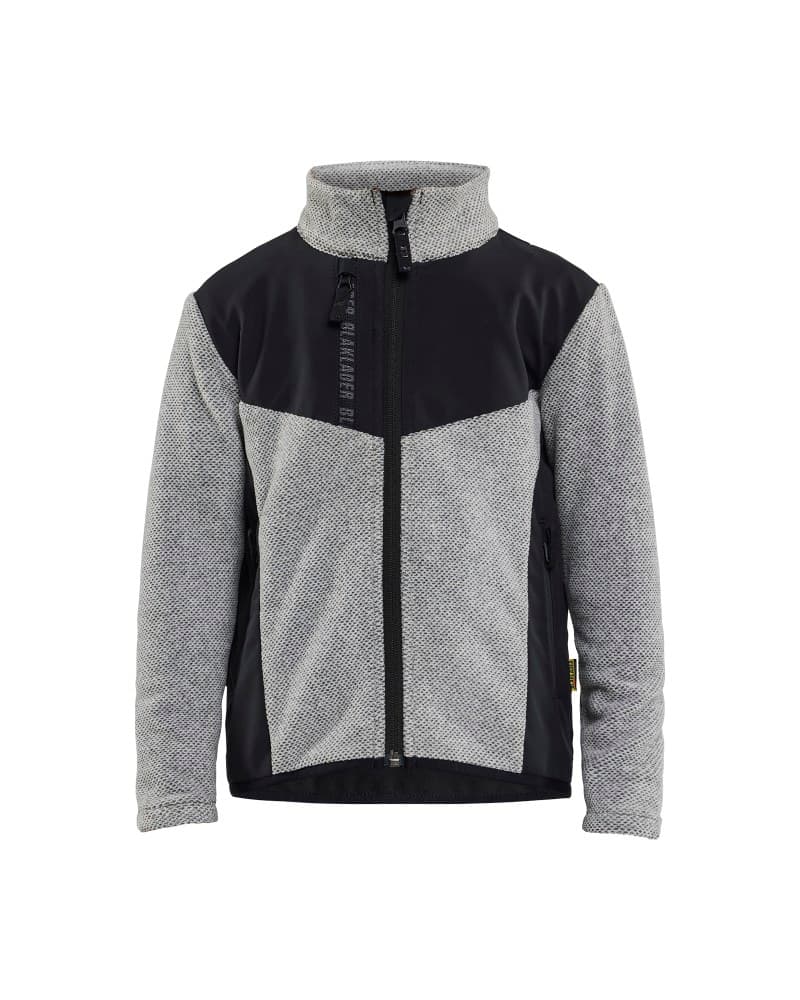 Blåkläder Kids Gebreid vest - Grijs mêlee/Zwart (9099)