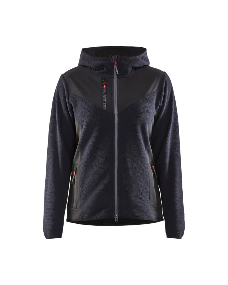 Blåkläder Dames Gebreid jack met softshell - Donker marineblauw/Zwart (8699)