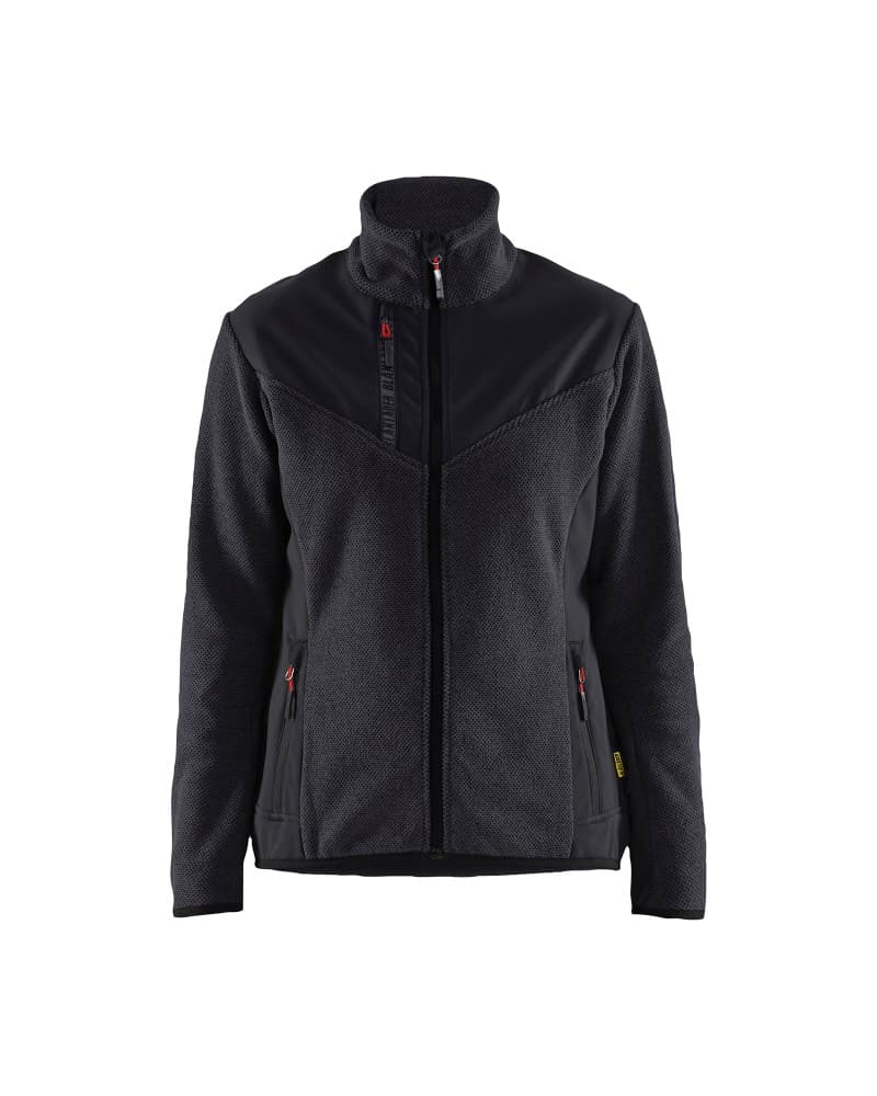 Blåkläder Dames gebreid vest met softshell - Donkergrijs/Zwart (9799)