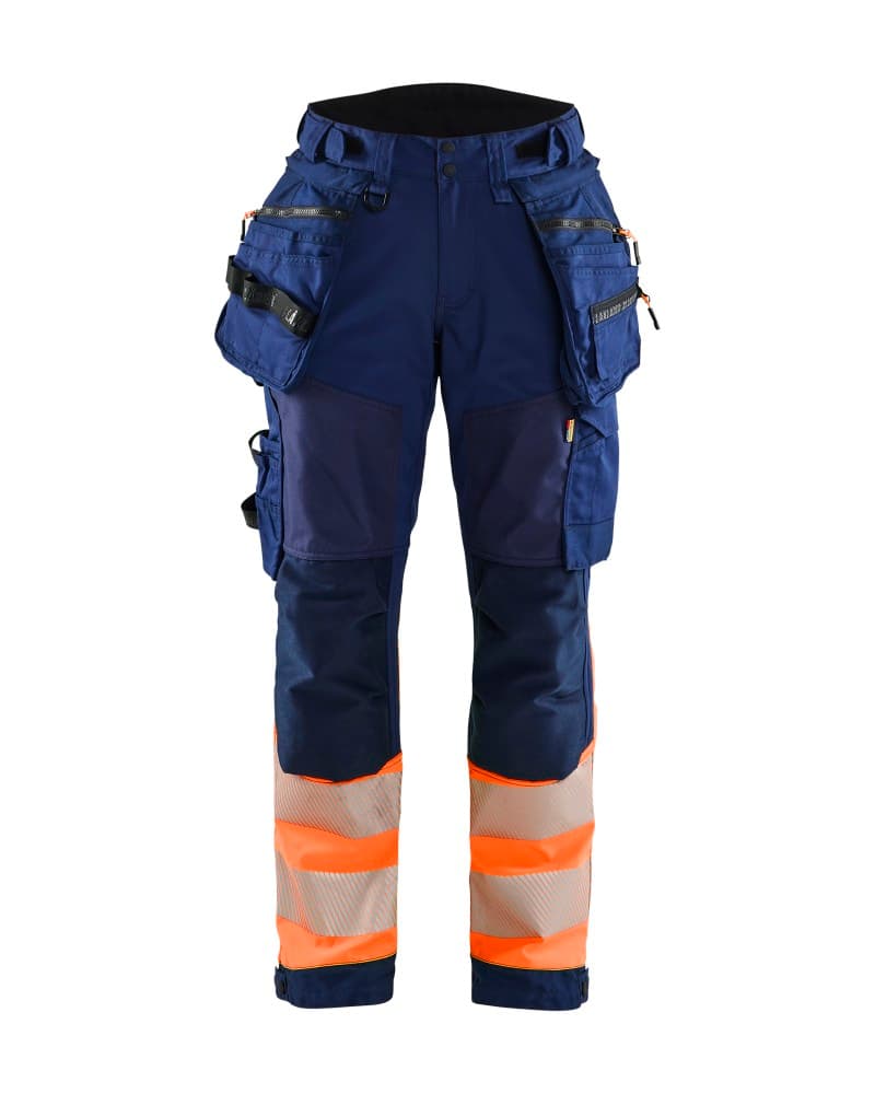 Blåkläder Dames High Vis Werkbroek Softshell - Marineblauw/Oranje (8953)