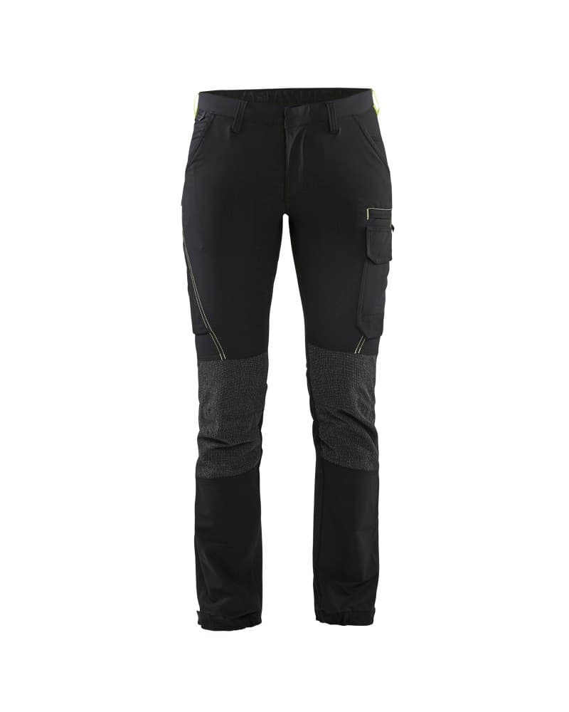 Blåkläder Dames Service werkbroek 4-weg stretch - Zwart/High Vis Geel (9933)
