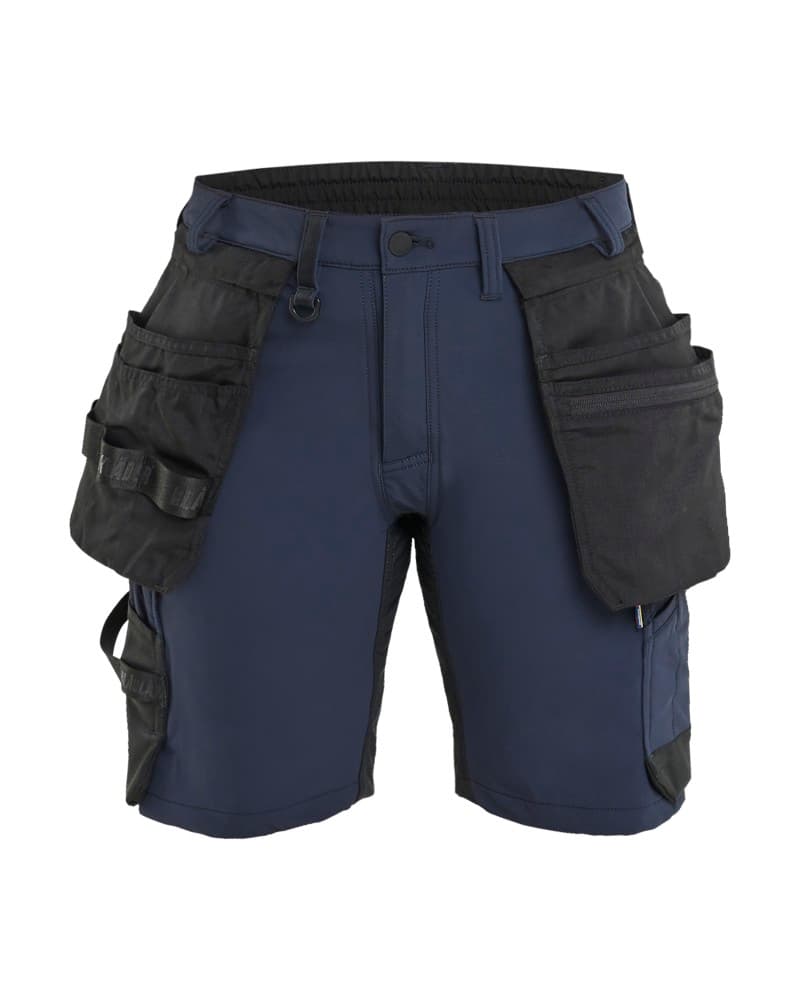 Blåkläder Dames Short 4-weg stretch met afneembare gereedschapszakken - Donker marineblauw/Zwart (8699)