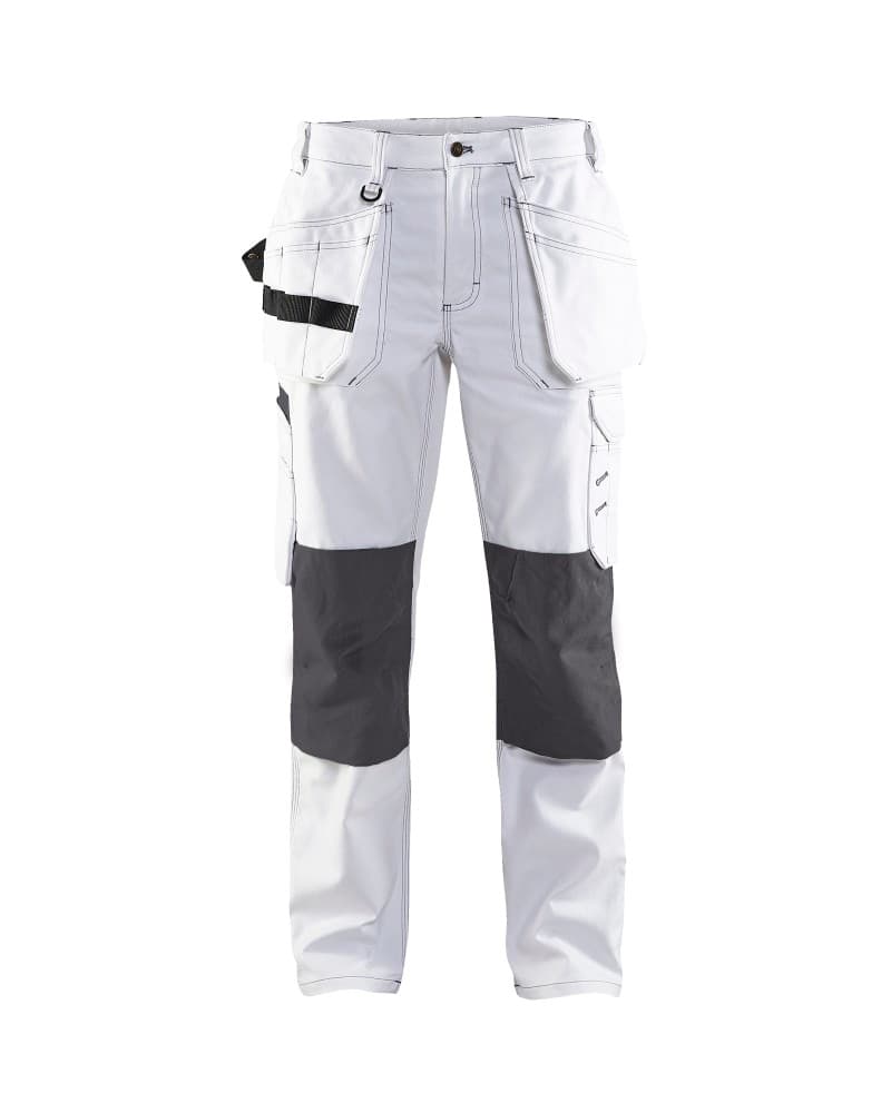 Blåkläder Dames Schildersbroek met gereedschapszakken - Wit/Donkergrijs (1098)