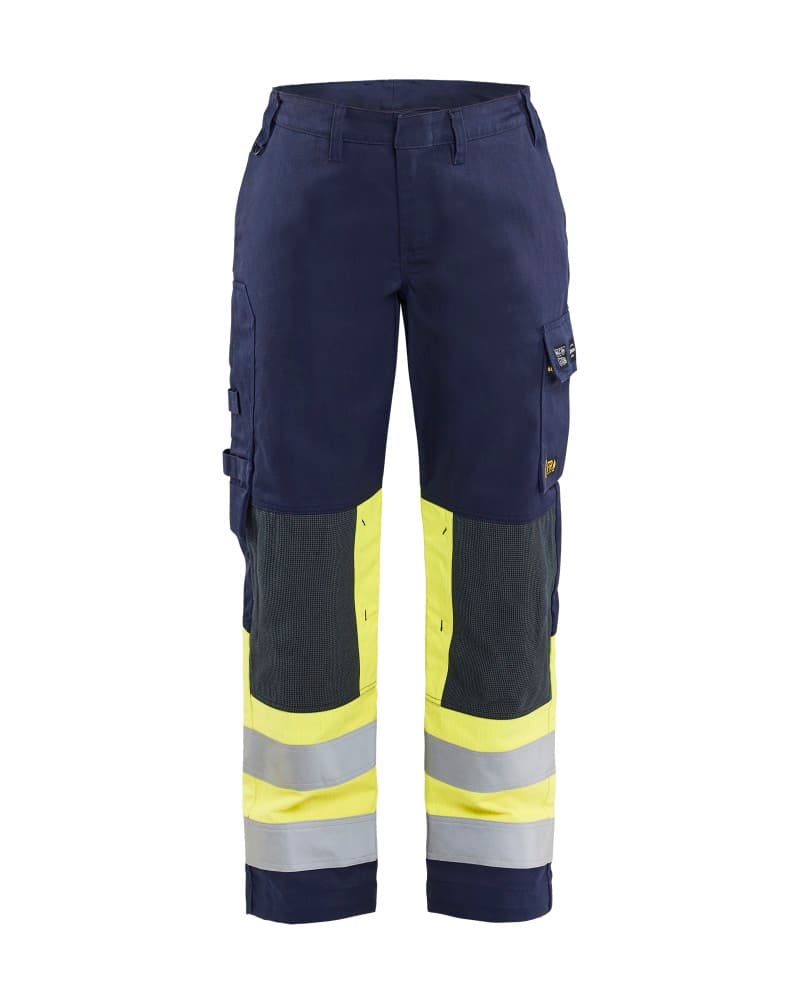 Blåkläder Dames Multinorm werkbroek - Marine/High Vis Geel (8933)