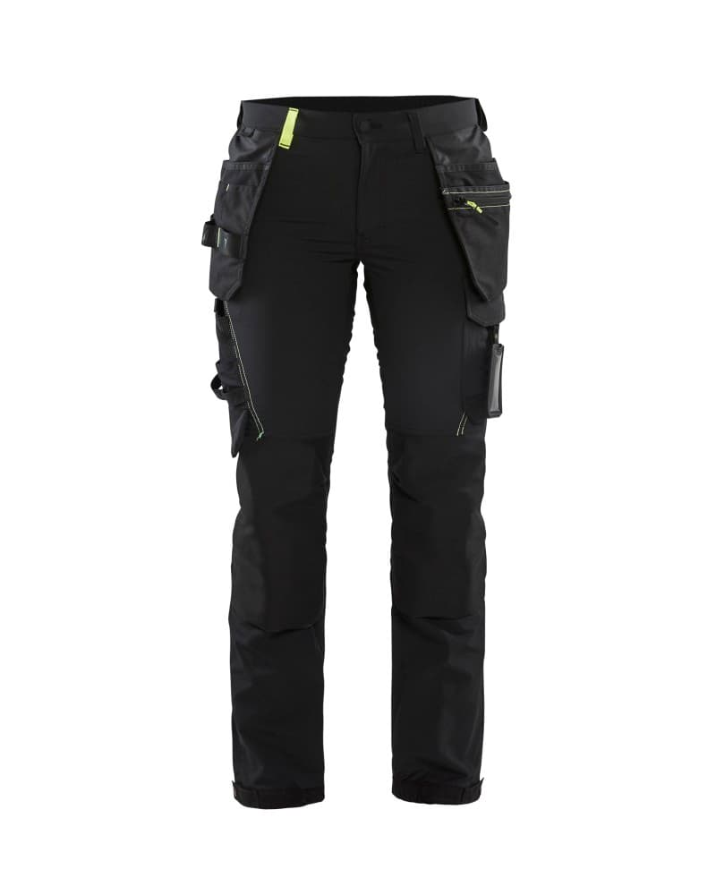 Blåkläder Dames werkbroek 4-weg stretch - Zwart/High Vis Geel (9933)