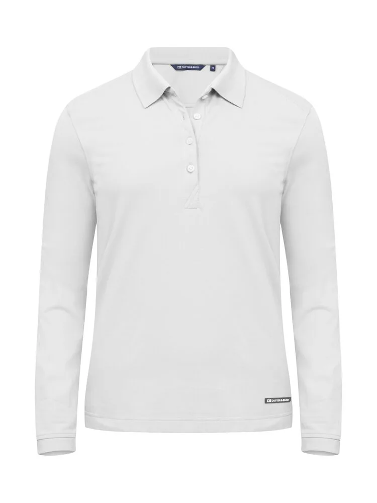 Cutter & Buck Cutter & Buck - Advantage Polo Long Sleeve Dames - Wit