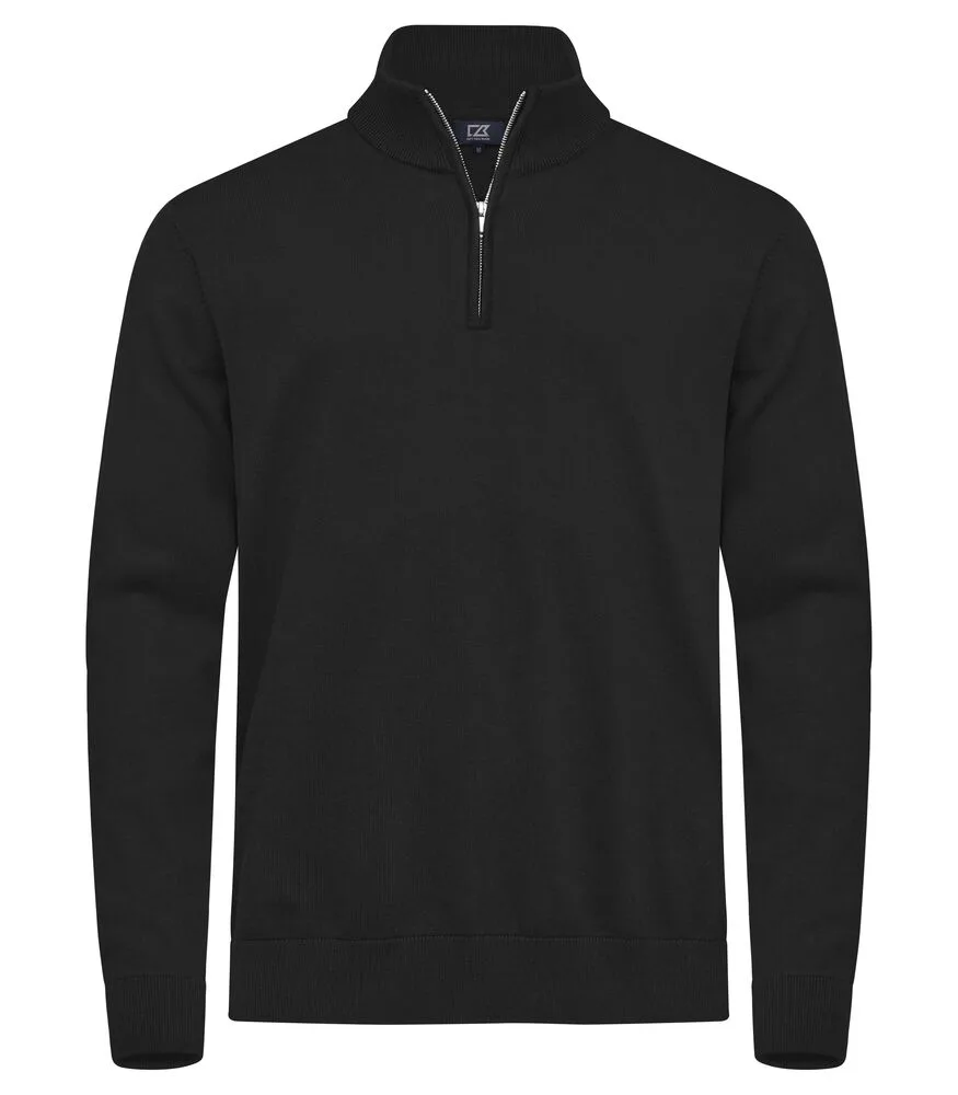 Cutter & Buck Cutter & Buck - Oakville Half Zip Sweater Heren - Zwart