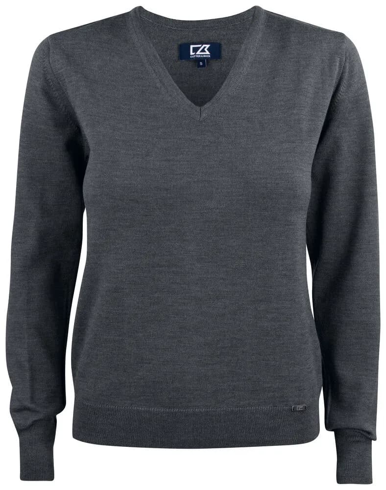 Cutter & Buck Cutter & Buck - Everett V-neck Dames - Antraciet Mélange