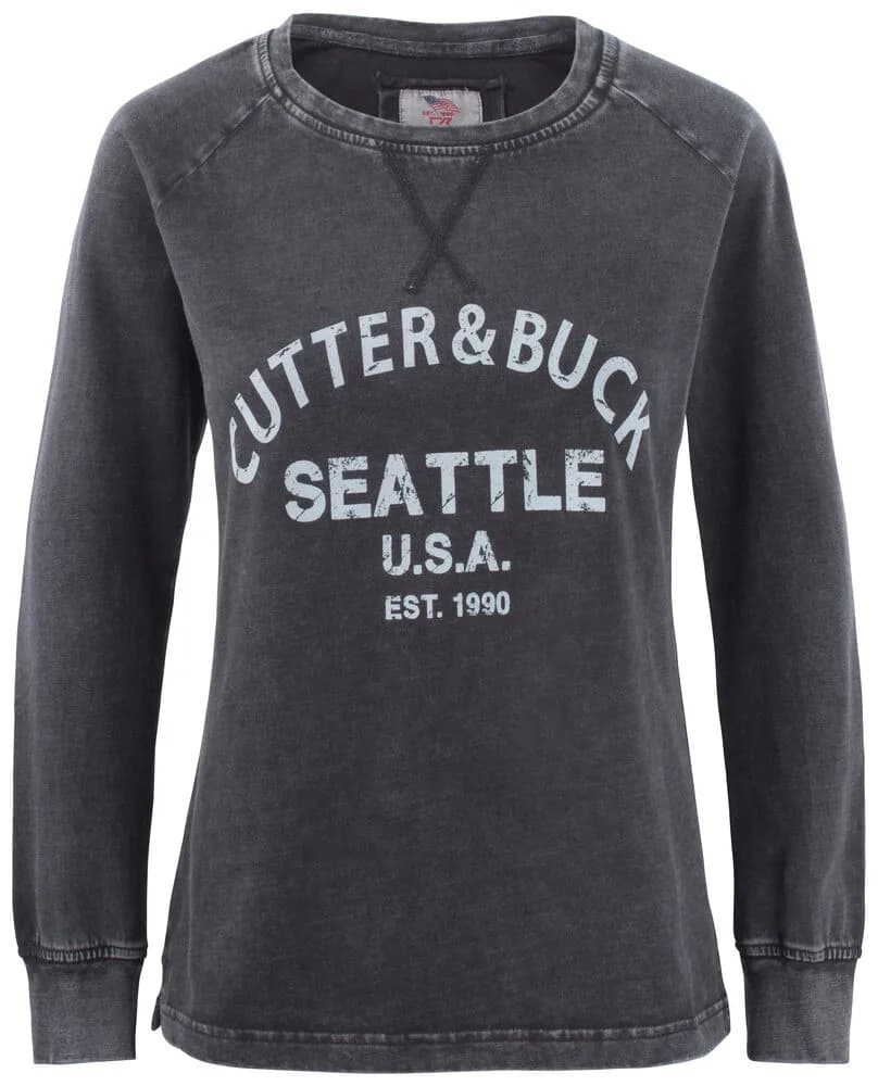 Cutter & Buck Cutter & Buck - Thorp Denim Crew Dames - Denim Zwart met print